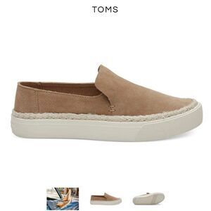 Toms Sunset Toffee Suede Women's Tan Slip-On Espadrille Sneakers Size 11